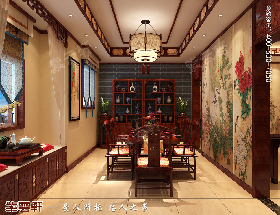 復(fù)古中式別墅<a href=http://disposabletattoopen.com/canting/ target=_blank class=infotextkey>餐廳裝修效果圖</a>