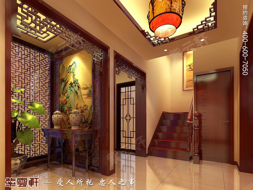 簡約<a href=http://disposabletattoopen.com/gudianzhongshi/ target=_blank class=infotextkey>古典中式風(fēng)格</a>別墅玄關(guān)效果圖