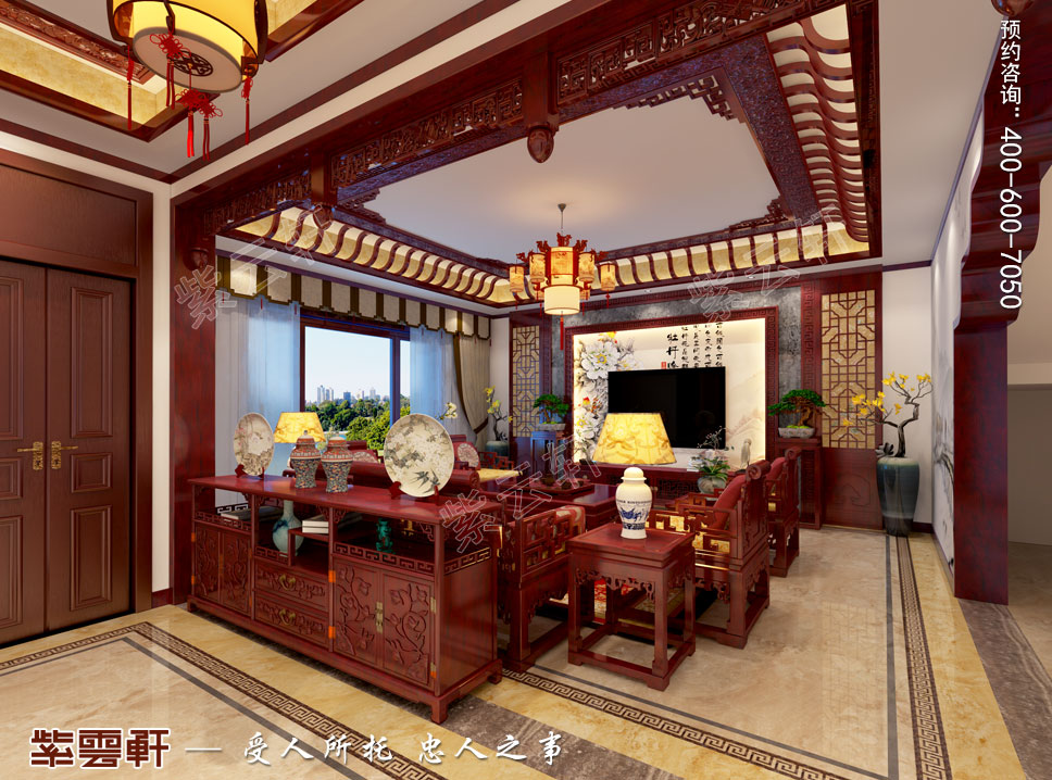 別墅客廳現(xiàn)代<a href=http://disposabletattoopen.com/ target=_blank class=infotextkey>中式裝修效果圖</a>