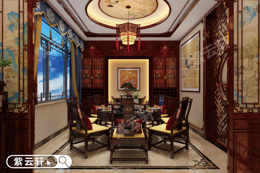 中式<a href=http://disposabletattoopen.com/canting/ target=_blank class=infotextkey>餐廳裝修效果圖</a>