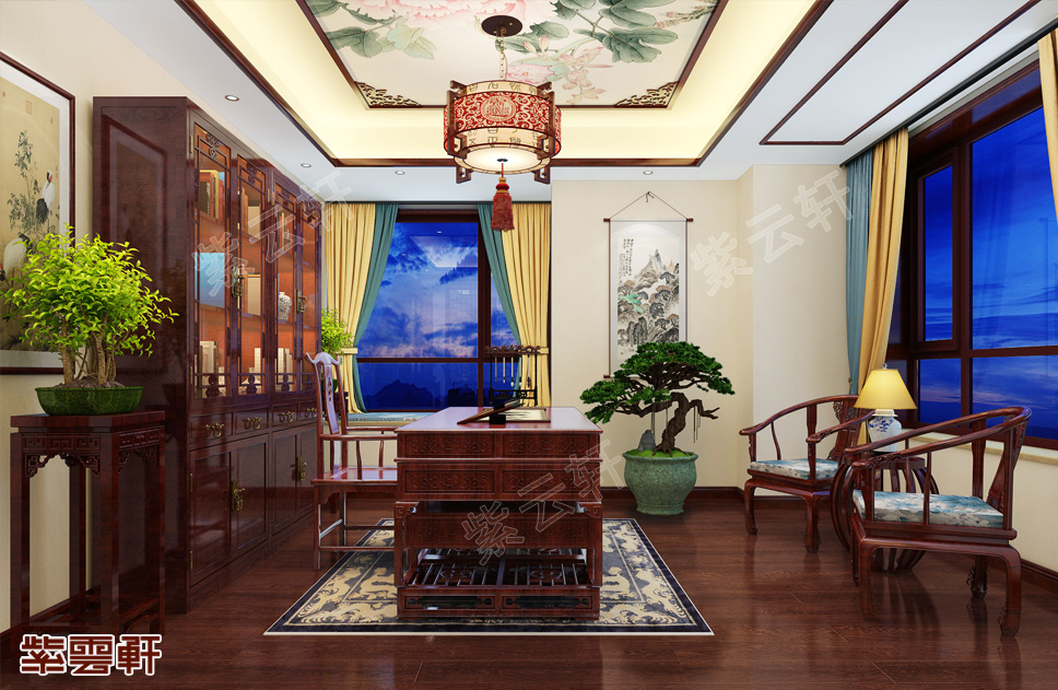 中式<a href=http://disposabletattoopen.com/shufangzhs/ target=_blank class=infotextkey>書房裝修效果圖</a>