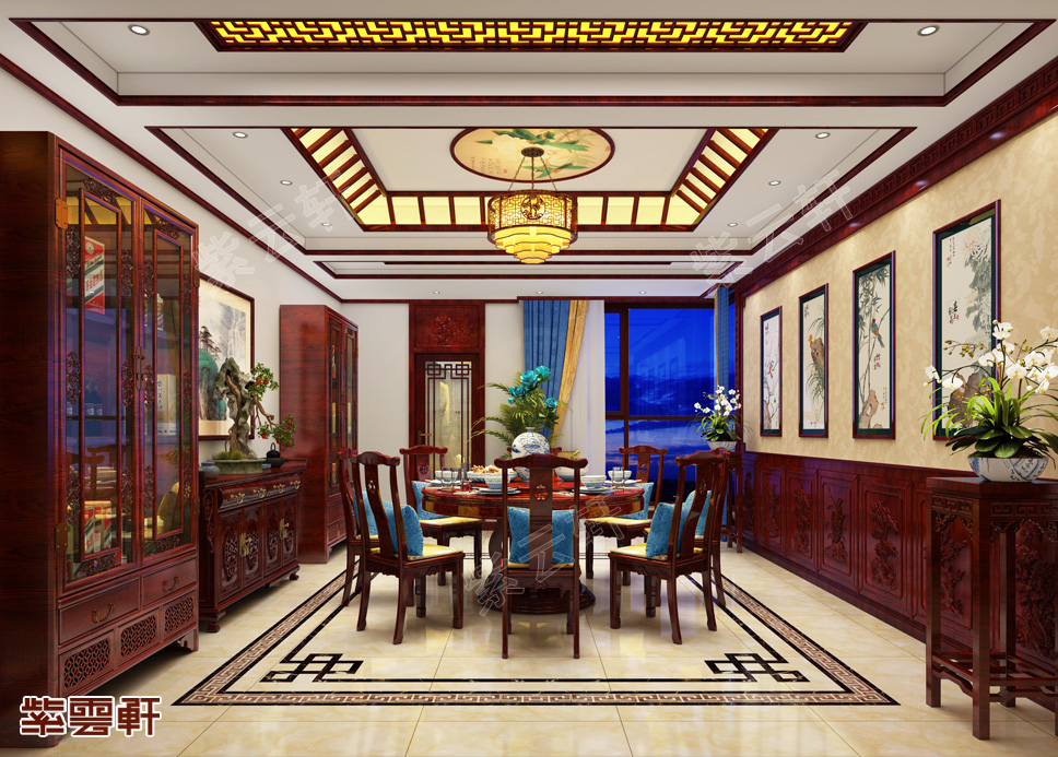 中式<a href=http://disposabletattoopen.com/canting/ target=_blank class=infotextkey>餐廳裝修效果圖</a>