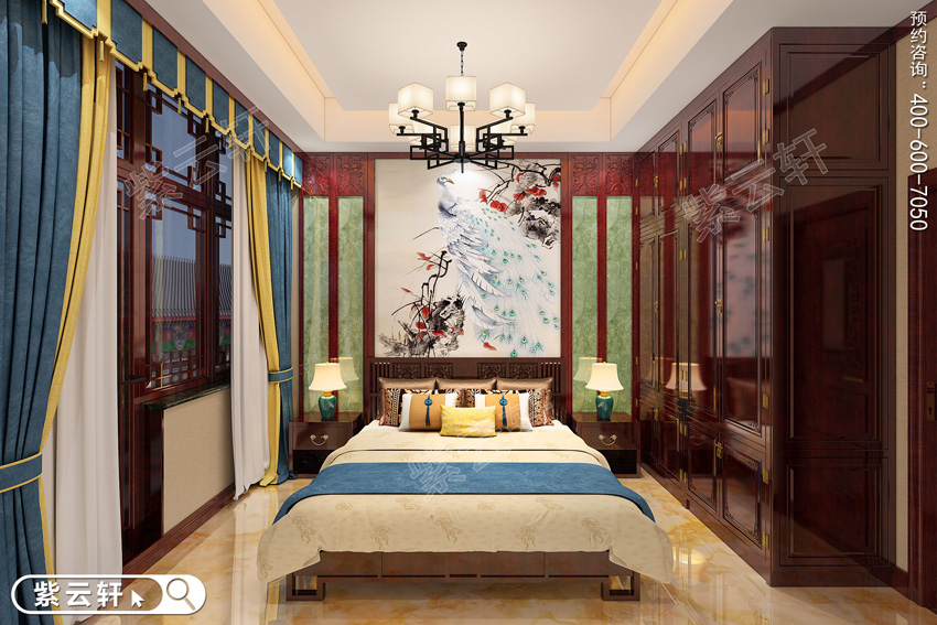 臥室<a href=http://disposabletattoopen.com/ target=_blank class=infotextkey>中式風(fēng)格</a>裝修效果圖