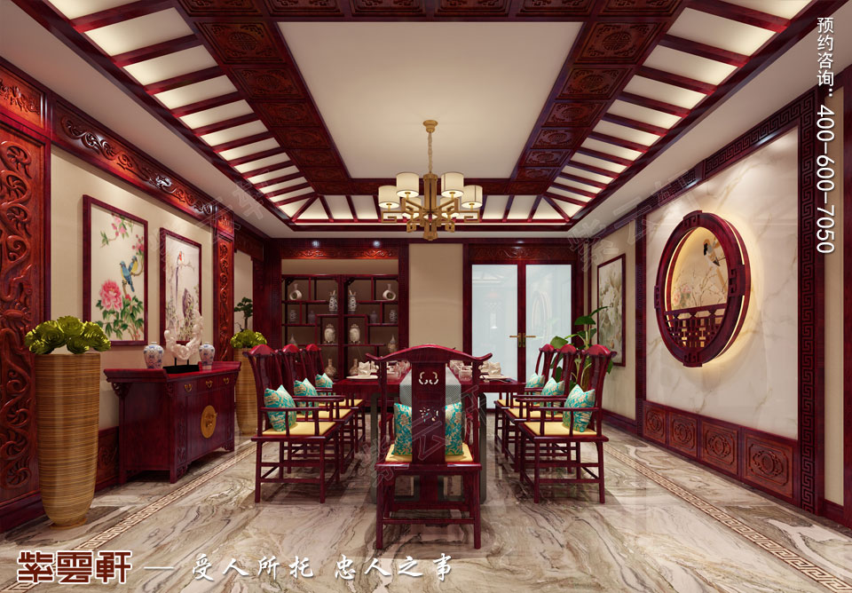 古典中式風(fēng)格<a href=http://disposabletattoopen.com/canting/ target=_blank class=infotextkey>餐廳裝修效果圖</a>