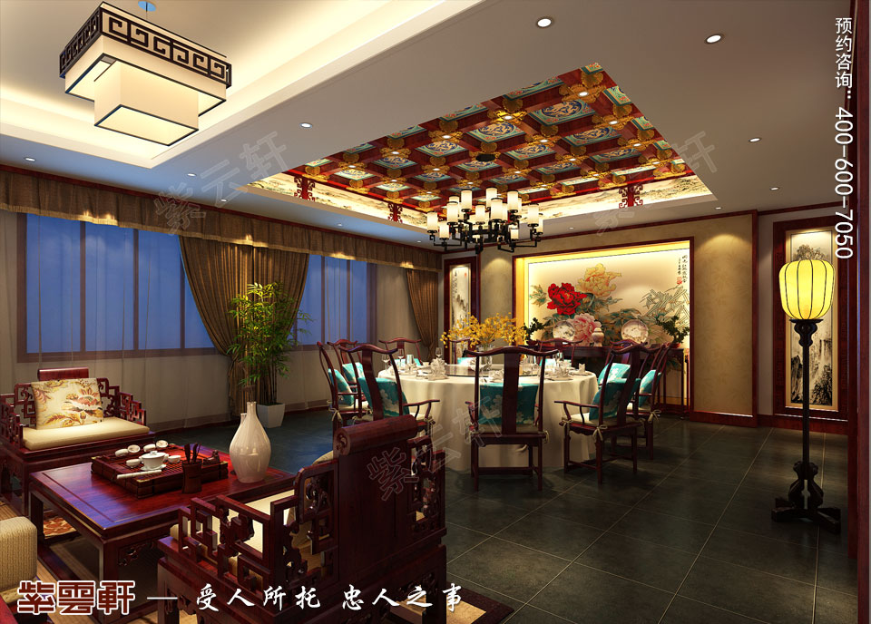 私人會所餐廳復古中式裝修效果圖