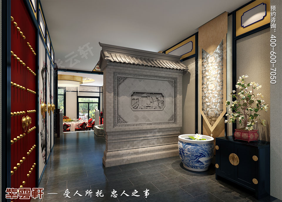 私人會所門廳復古<a href=http://disposabletattoopen.com/ target=_blank class=infotextkey>中式裝修效果圖</a>