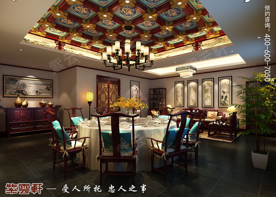 私人會所餐廳復古中式裝修效果圖